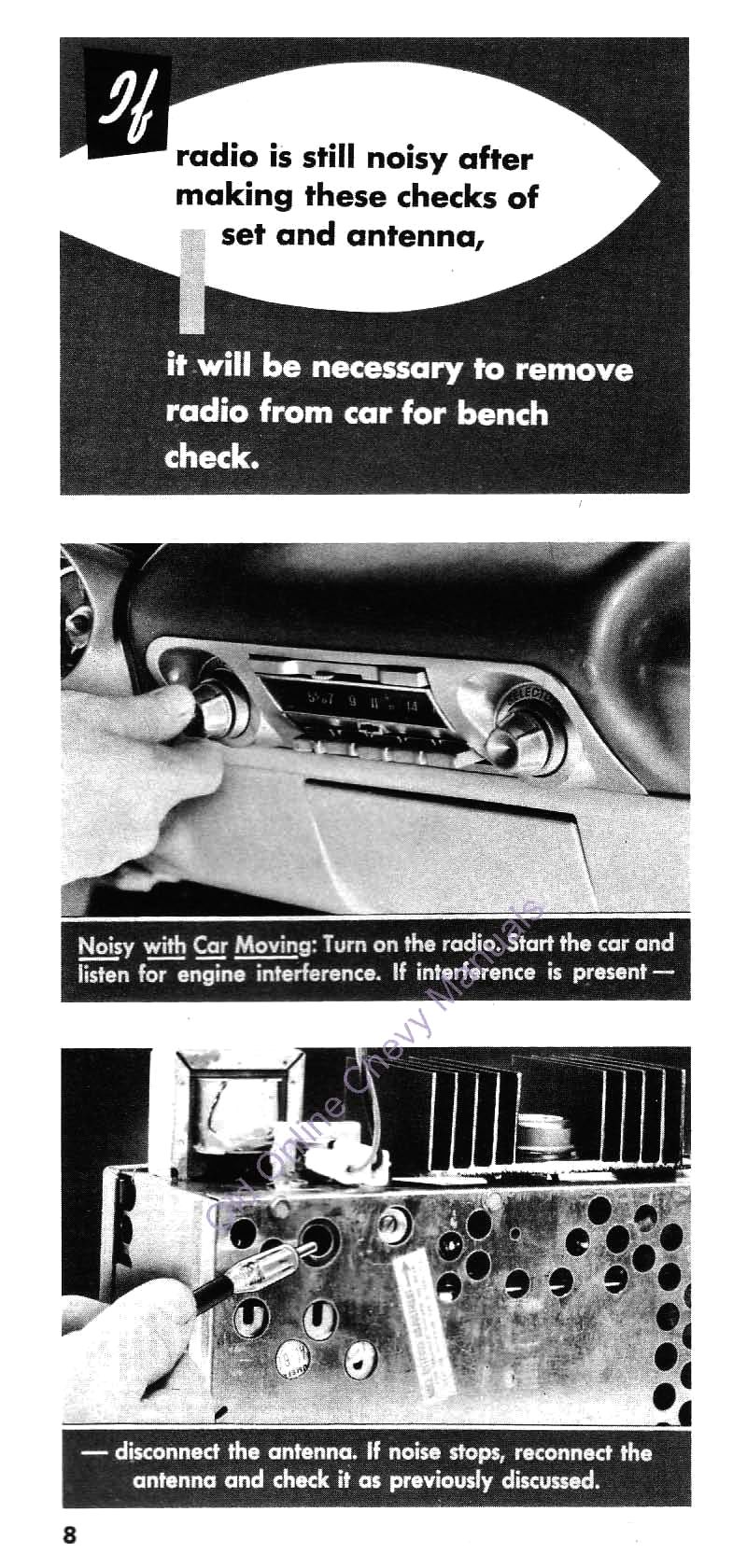 1959 Chevrolet Rapid Radio Checks Booklet Page 20
